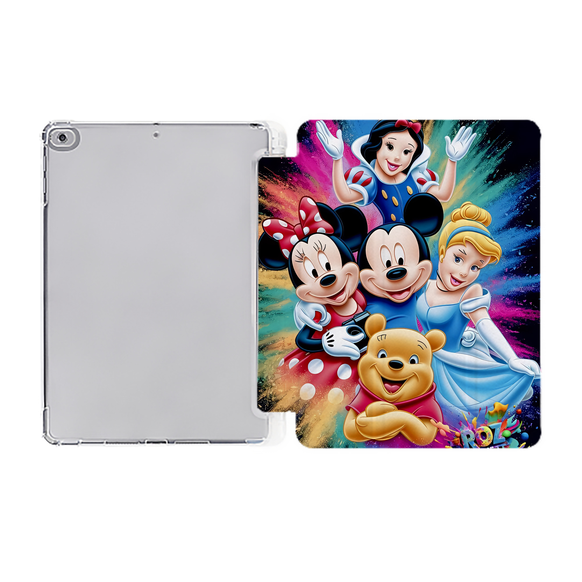 （画像用） ミッキーマウス Mickey Mouse IPad ケース ペン収納付き 三つ折りスタンド PUレザー×シリコン 対応機種9.5/10.5/10.9インチ